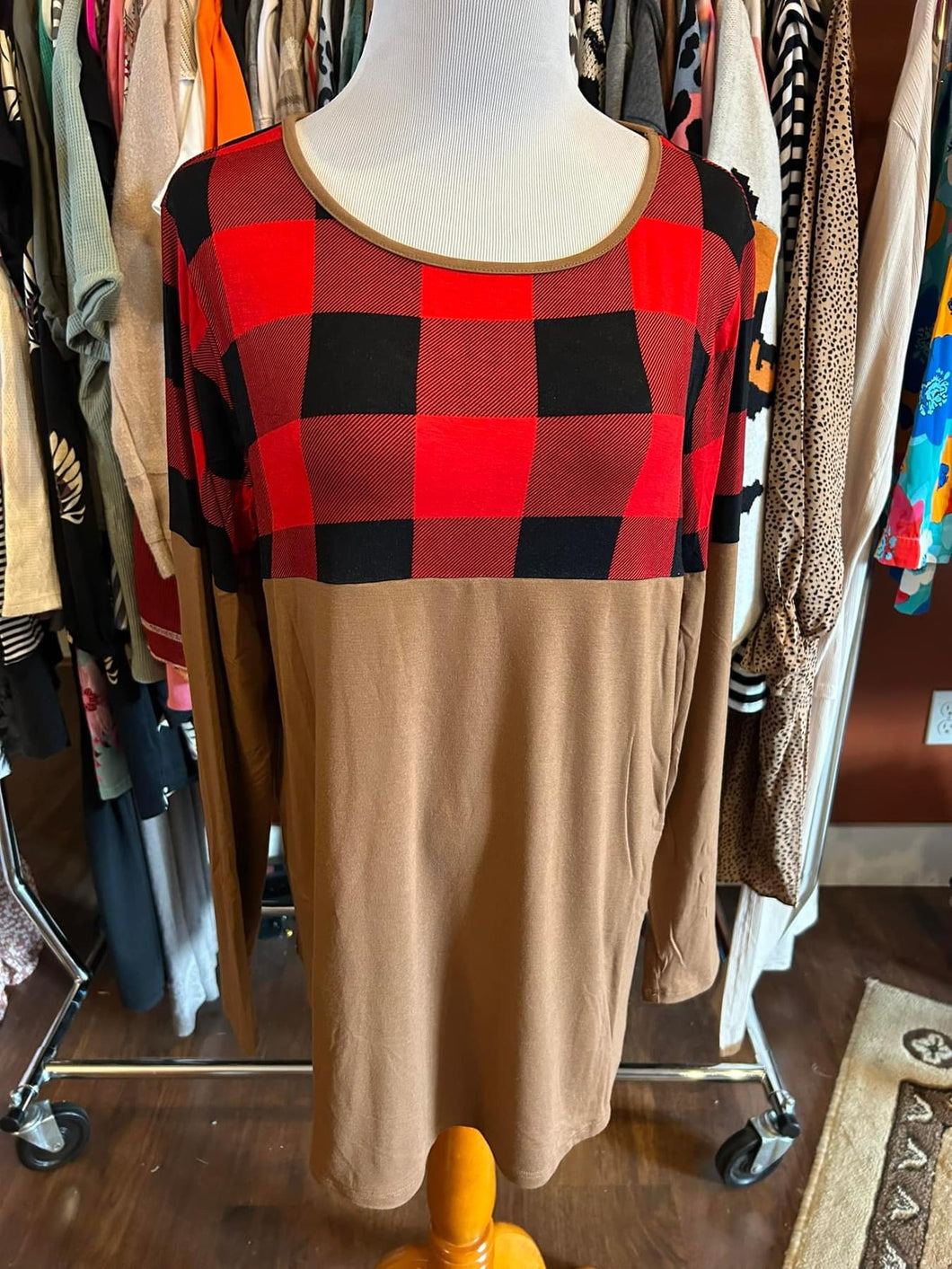 Buffalo Plaid Tunic Tops