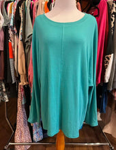 Load image into Gallery viewer, Aqua Dolman Sleeve Top
