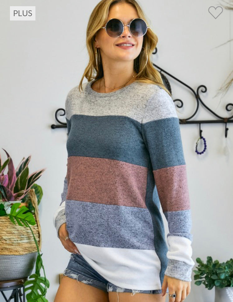 Melange Stripe Colorblock