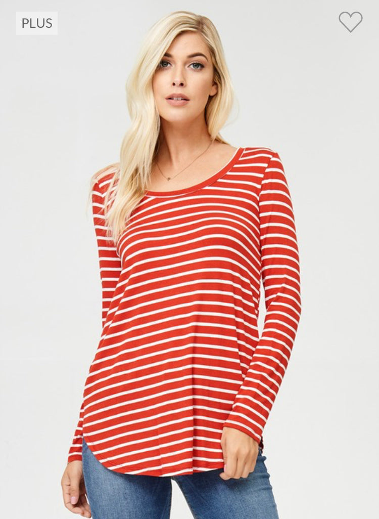 Striped long sleeve T